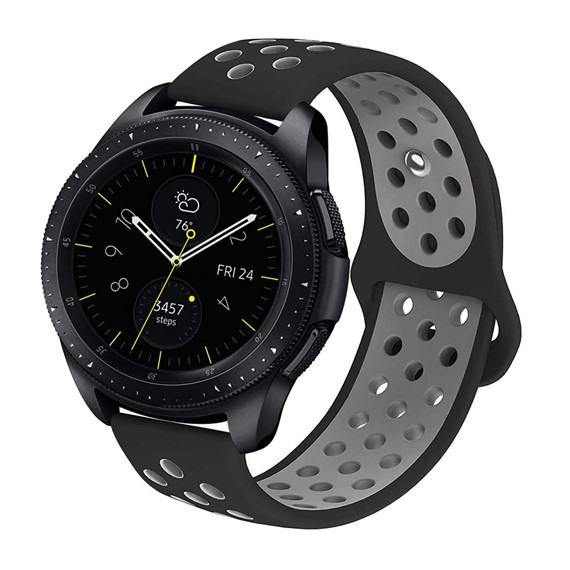 Huawei Watch GT Active CaseUp Silicone Sport Band Siyah Pembe 2